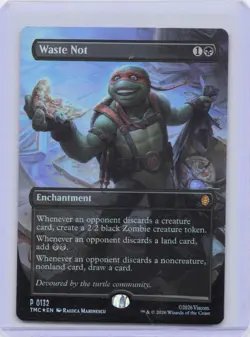 Waste Not P0136 - Exclusive Pizza Box Promo Extended Alt Art Foil MTG TMNT - Image 1
