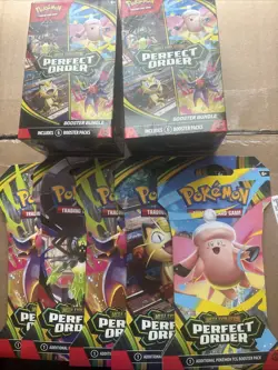 x2 Pokemon Perfect Order Sealed Booster Bundles Plus 5 Sleeved Packs In Hand 🔥 - Image 1