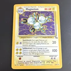 Pokemon Magneton 11/62 Fossil Unlimited Holo Rare Card 1999 - Image 1
