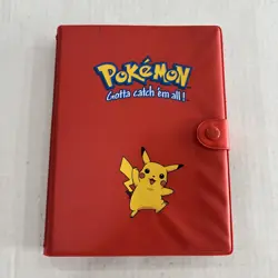 Vintage Pokemon Gotta Catch 'Em All Binder Red Pikachu 1999 with Cards - Image 1
