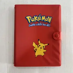 Vintage Pokemon Gotta Catch 'Em All Binder Red Pikachu 1999 with Cards - Image 2