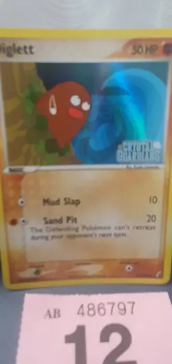 FREEPOST UK 2006 Pokemon Crystal Guardians HOLO STAMPED #50 Diglett ( No 12 ) - Image 2