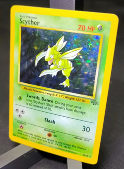 1999 Pokemon Scyther 10/64 Jungle Holo Partial Missing Symbol Error WOTC LP - Image 4