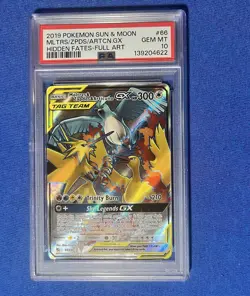Hidden Fates Full Art Pokemon Sun & Moon 2019 MLTRS/ZPDS/ARTCN.GX #66 PSA 10 - Image 1