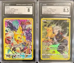SEQUENTIAL CGC 8 PIKACHU 160 CROWN ZENITH CGC 8.5 PIKACHU TG05 LOST O POKEMON - Image 1