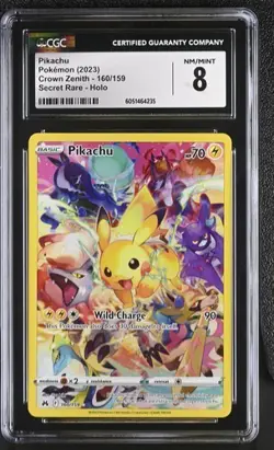 SEQUENTIAL CGC 8 PIKACHU 160 CROWN ZENITH CGC 8.5 PIKACHU TG05 LOST O POKEMON - Image 3