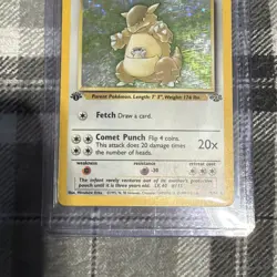 VINTAGE!! Pokemon TCG Kangaskhan Jungle Holo Rare 1st Edition 5/64 1999 Wizards - Image 3