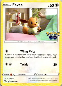 Eevee Common Pokemon GO 054/078 NM - Image 1