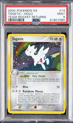 2004 POKEMON EX TEAM ROCKET RETURNS #14 TOGETIC-HOLO PSA 9 - Image 1