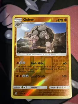 Pokemon TCG Hidden Fates Reverse Holo Golem 35/68 - Image 1