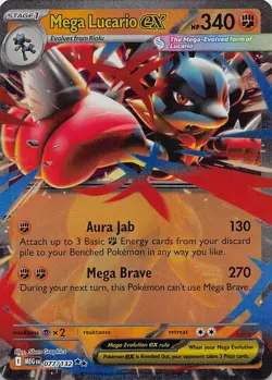 MEGA LUCARIO EX 077/132 DOUBLE RARE MEGA EVOLUTION POKEMON NM - Image 1