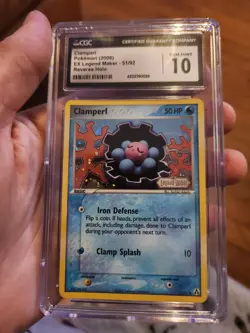 (POP 11) CGC 10 Gem Mint Pokemon Legend Maker CLAMPERL Reverse Holo 51/92 Stamp - Image 2