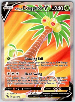 Alolan Exeggutor V (Full Art) Holofoil Ultra Rare Pokemon GO 071/078 NM - Image 1