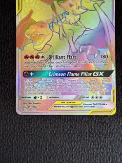 Pokemon Charizard & Braixen GX 251/236 Rainbow Secret Rare — Cosmic Eclipse - Image 3