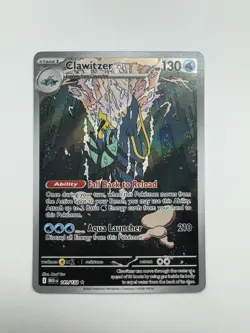 Pokemon Clawitzer 141/132 Me01: Mega Evolution Illustration Rare Holo 130 HP 210 - Image 1