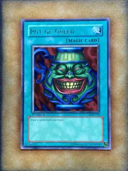Yugioh Pot of Greed LOB-119 Rare 1st Ed VLP - Image 1