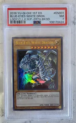 2018 Yu-Gi-Oh! 1st Ed. Blue-Eyes White Dragon PSA 7 - Image 1