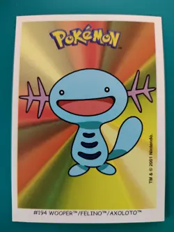 POKEMON Dunkin Boomer Sticker AXOLOTO # 194 carte - Image 2