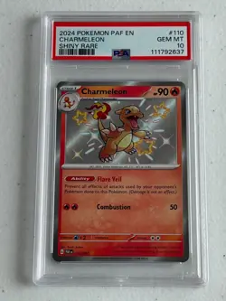 GEM MINT SHINY RARE Charmeleon HOLO! PSA 10! 2024 Pokemon Paldean Fates #110/091 - Image 1