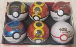 6 x Pokemon TCG Pokeball Tins Pokeball Ball - 18 Booster Packs New & Sealed - Image 1