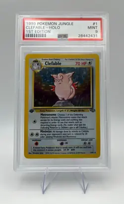 1999 Pokemon Jungle 1st Edition Clefable #1 Holo PSA 9 - Image 1