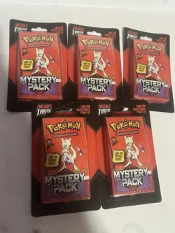 Lot Of 5 NEW SEALED 2025 Pokemon Mystery Pack Mewtwo Possible Vintage Chase Pack - Image 1