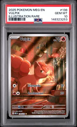 PSA 10 VULPIX 138/132 ILLUSTRATION RARE MEGA EVOLUTION POKEMON 🔥 - Image 1