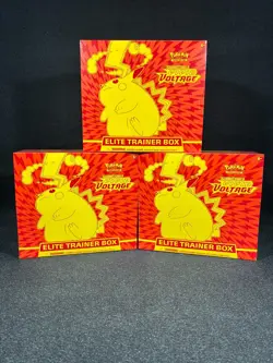 Lot of (3) Pokemon TCG Sword & Shield Vivid Voltage Elite Trainer Box SEALED - Image 1