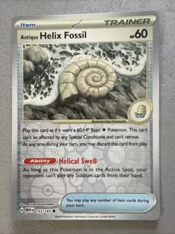 Pokemon TCG * Scarlet & Violet 151 * 153/165 Antique Helix Fossil REVERSE HOLO - Image 1