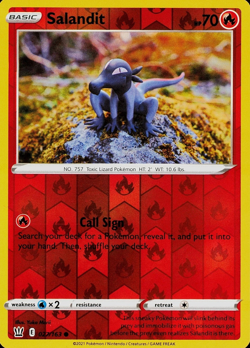 Salandit - Pokemon TCG - Sword & Shield - Battle Styles - Reverse Holo - 027/163 - Image 1