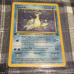 Pokemon TCG - Fossil - 1st Edition Lapras Holo Rare #10/62 WOTC Vintage 1999 LP - Image 2