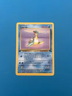 Pokemon Lapras 25/62 Fossil Rare First Edition 80 HP Basic Wizards Ken Sugimori - Image 1