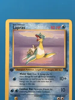 Pokemon Lapras 25/62 Fossil Rare First Edition 80 HP Basic Wizards Ken Sugimori - Image 3