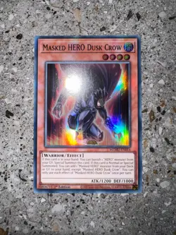 Yugioh TCG Masked HERO Dusk Crow MZMU-EN014 Super Rare 1st Edition NM - Image 3
