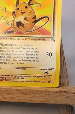 Raichu 29/62 Fossil Non-Holo Unlimited Vintage WOTC Pokemon TCG Card - Image 4