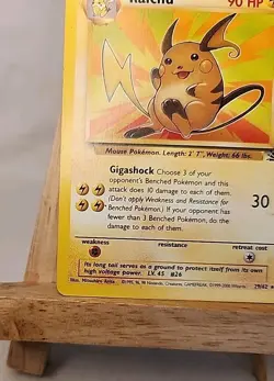 Raichu 29/62 Fossil Non-Holo Unlimited Vintage WOTC Pokemon TCG Card - Image 5