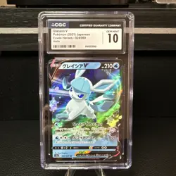CGC 10 Glaceon V 024/069 RR Eevee Heroes s6a Japanese Pokemon Card US SHIP - Image 1