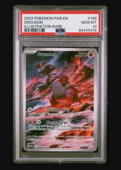 PSA 10 GEM MINT Groudon 199/182 SV04: Paradox Rift Holo Pokemon - Image 1