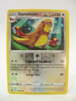 Gumshoos Crown Zenith 118/159 Reverse Holo Pokemon Card NM - Image 1