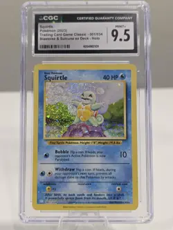 Pokemon TCG Squirtle Holo Rare Card 001/034 CLB Classic Box CGC 9.5 - Image 1