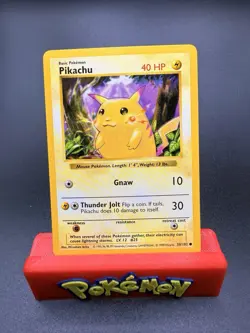 Pikachu Red Cheeks Shadowless 58/102 Base Set 1999 Pokemon TCG Card LP/NM-e - Image 1
