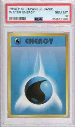 Pokemon Japanese Pocket Monsters Base Set Card Water Energy PSA 10 - Image 1