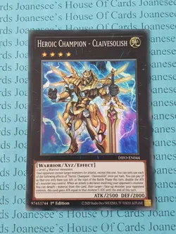 Heroic Champion - Claivesolish DIFO-EN044 Super Rare Yu-Gi-Oh Card 1st Edit New - Image 1