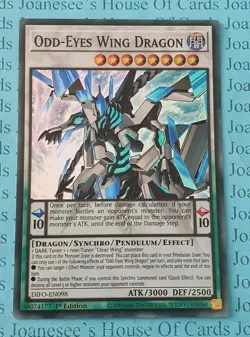 Odd-Eyes Wing Dragon DIFO-EN098 Super Rare Yu-Gi-Oh Card 1st Edition New - Image 1