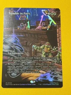 Trouble In Pairs Borderless Foil NM MTG: Teenage Mutant Ninja Turtles - 0003 - Image 1