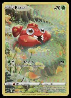 Pokemon Cards Paras GG32/GG70 Crown Zenith Galarian Gallery Holo NM - Image 1