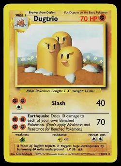 Pokemon Card - Dugtrio Base Set 19/102 Rare - Image 1