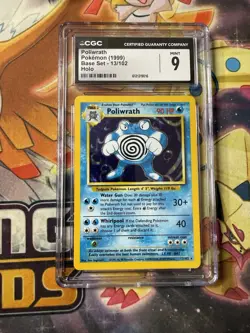 CGC 9 MINT Poliwrath 1999 Base Set 13/102 Holo Pokemon Card - Image 1
