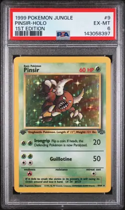1999 POKEMON JUNGLE 1ST ED #9 PINSIR-HOLO PSA 6 - Image 1