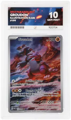 Pokemon TCG Groudon Paradox Rift 199/182 Gem Ace Grading 10 - Image 1